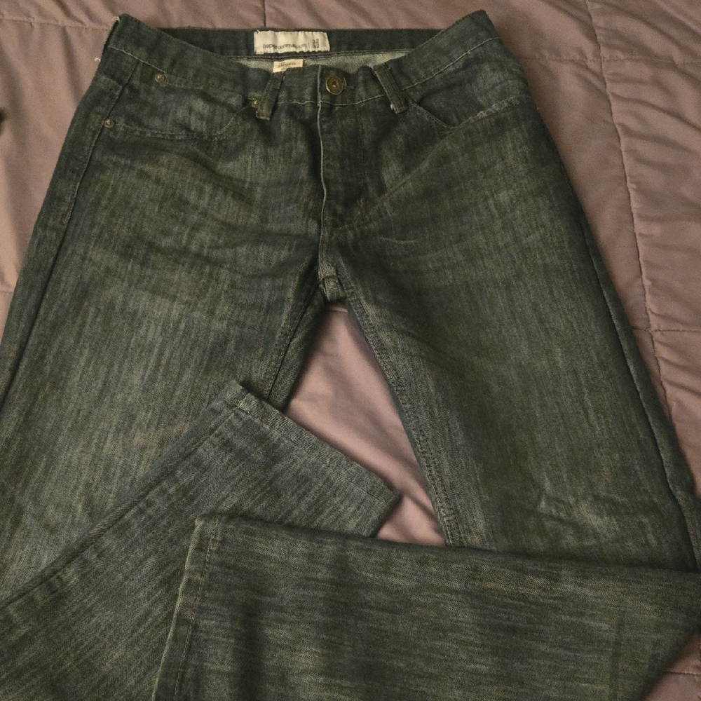 Paper Denim & Cloth Men's Straight Jeans in Faded Blue-Green
